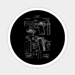 1911 Pistol Takedown Patent (white) Magnet